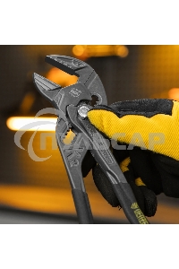 Клещи переставные Denzel кнопочный механизм, обливные рукоятки, сантехнические, 250 мм