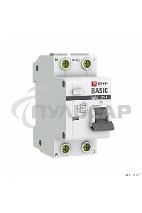 Выключатель автоматический дифференциального тока EKF DA12-16-30-bas 1P+N 16А 30мА тип АС х-ка C эл. 4,5кА АД-12 EKF Basic
