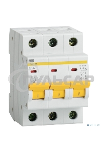 Выключатель автоматический модульный 3п B 25А 4.5кА ВА47-29 ИЭК MVA20-3-025-B