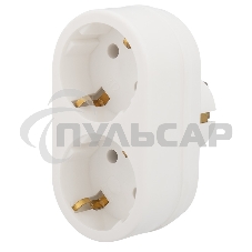 Двойник электрический 16 А с заземлением белый Rexant