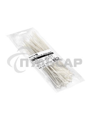 Стяжка (хомут) нейлоновая ExeGate CV66-120x2.5W (нейлон 6.6, 120x2.5мм, неоткрывающаяся, halogen free, -40°C - +85°C, белая, 100 шт)