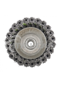Щетка для УШМ СИБРТЕХ, 125 мм М14, чашка, крученая металлическая проволока 0,5 мм 746277