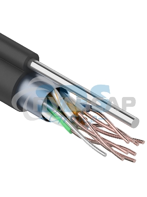Кабель витая пара PROconnect FTP 4PR 24AWG, CAT5e, наружный (OUTDOOR) + ТРОС*1 (бухта 305 м)