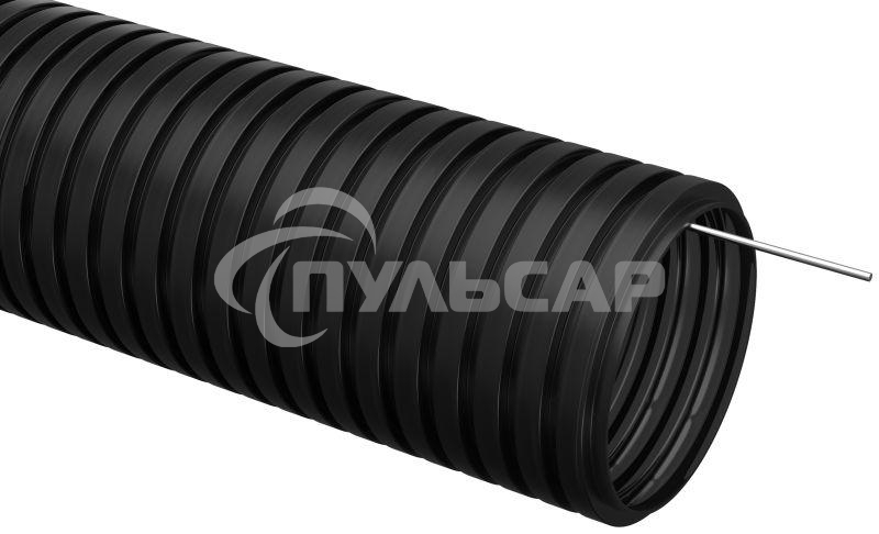 Труба гофрированная ПНД d20мм с зондом черный (уп.25м) ИЭК CTG20-20-K02-025-1