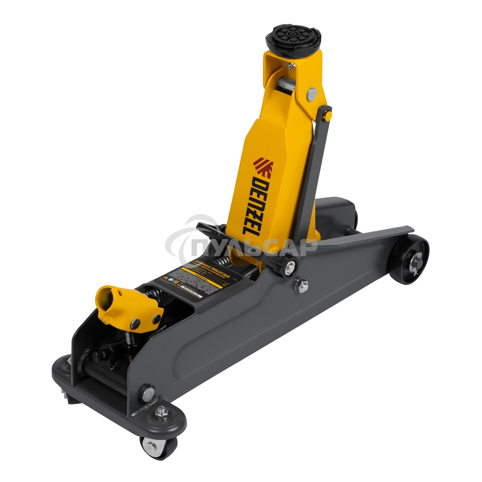 Домкрат гидравлический подкатной Denzel, 2 т, 135-385 мм 51230