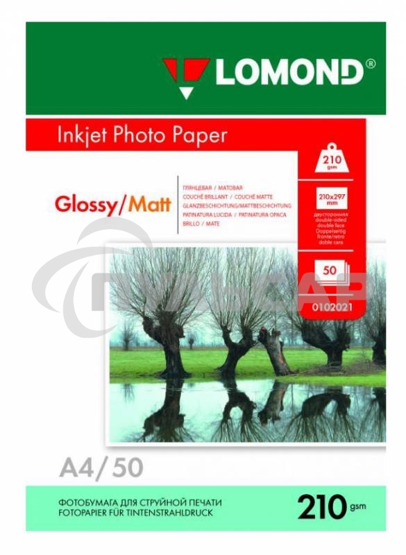 Фотобумага Lomond 0102021 A4/210г/м2/50л./белый глянцевое/матовое для струйной печати