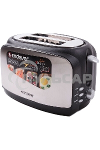 Тостер Endever Skyline ST-121 стальной, мощность -900 Вт, 3 режима работы, 7 регулировок поджаривания, 2 отсека для загрузки тостов, автоцентрирование тостов, механический тип управления, LED-подсветка на кнопках, термоизолированный корпус, отсек для хран