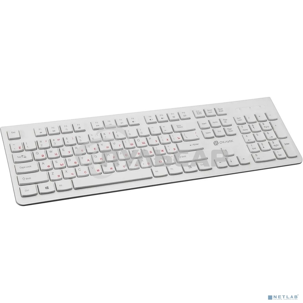 Клавиатура проводная Oklick 505M белый USB slim