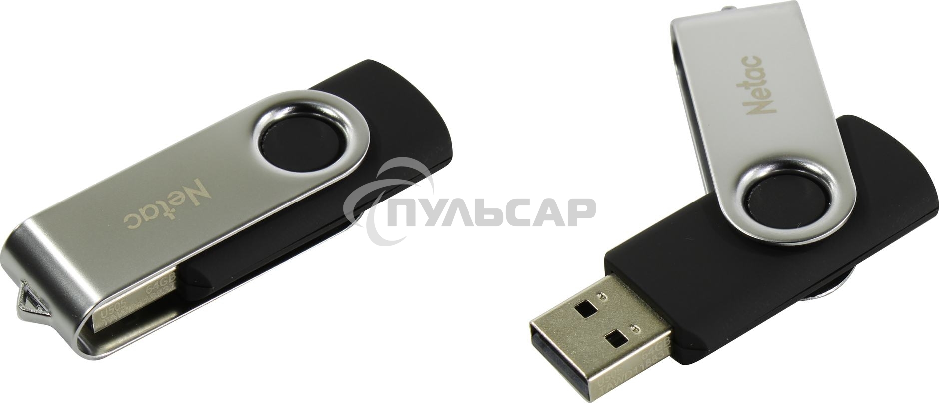 Флешка USB Netac U505 64 Gb <NT03U505N-064G-20BK>, USB 2.0