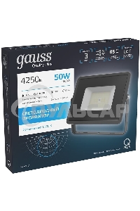 Прожектор светодиодный Gauss Qplus 50Вт 6500К 4250лм IP65 графит. сер. 1/10