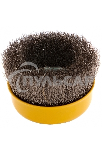 Щетка для УШМ, 100 мм, М14, Чашка, витая нержавеющая проволока 0,3 мм Denzel