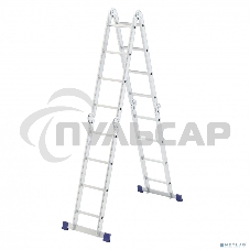 Лестница шарнирная алюминиевая Сибртех, 4х4, 97882