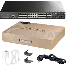 Коммутатор Cudy GS2028PS4-400W 24-Port Layer 2 Managed Gigabit PoE+ Switch with 4 Gigabit Combo Ports, 400W