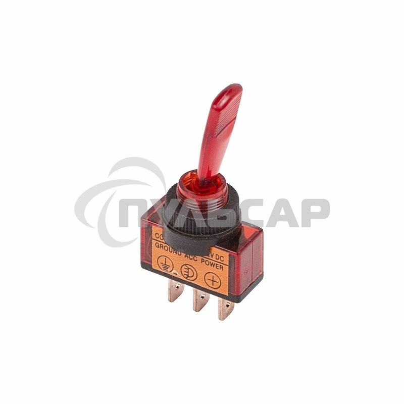 Тумблер 12V 20А (3c) ON-OFF однополюсныйс красной подсветкойRexant