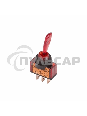 Тумблер 12V 20А (3c) ON-OFF однополюсныйс красной подсветкойRexant