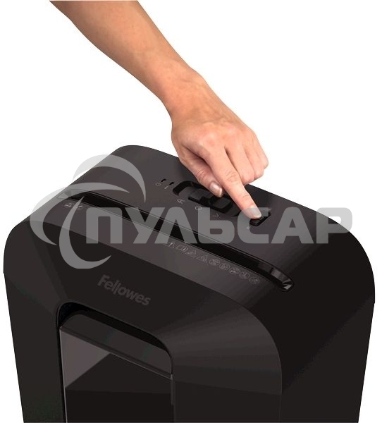 Шредер Fellowes PowerShred LX70 черный (секр.P-4)/перекрестный/11лист./18лтр./скрепки/скобы/пл.карты