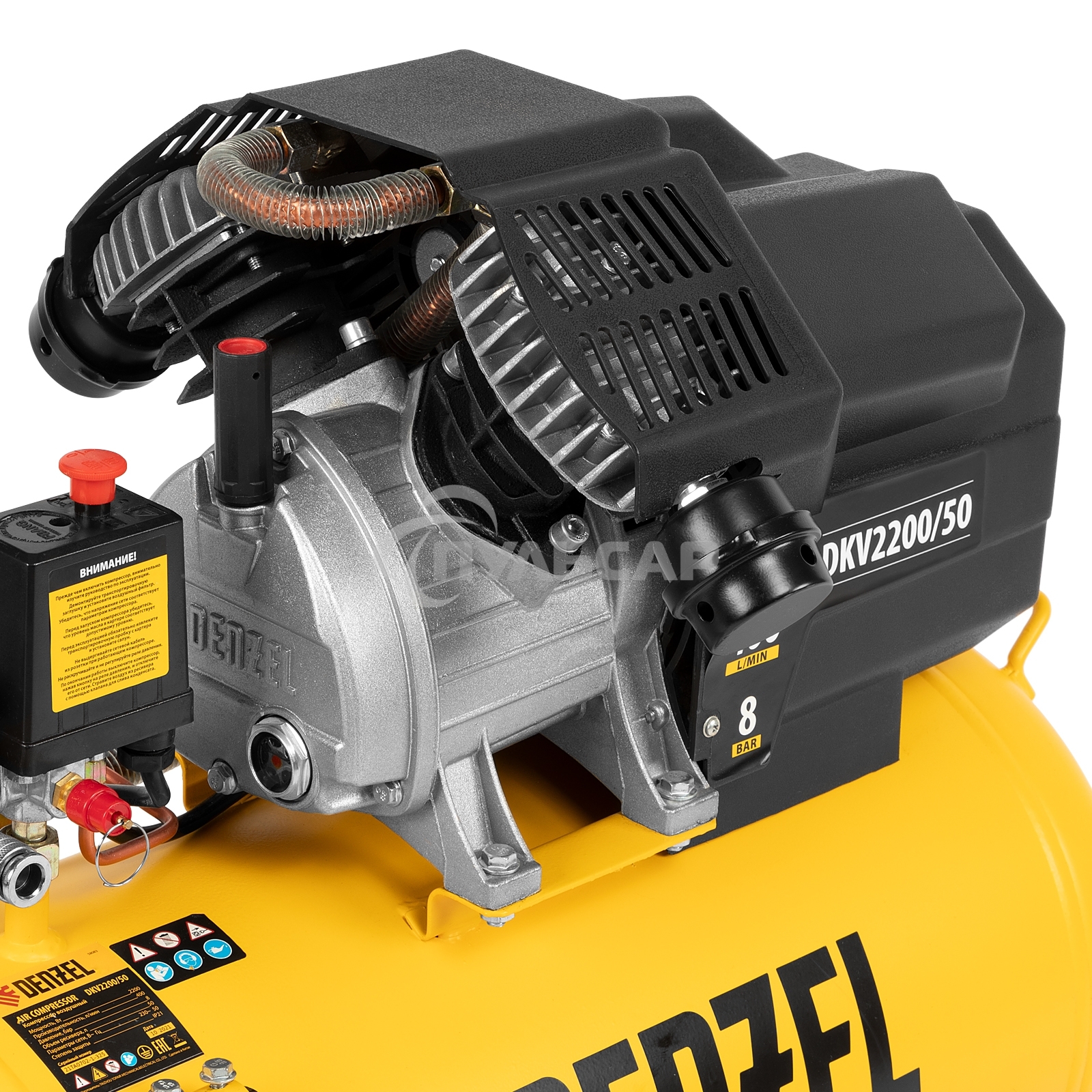 Компрессор воздушный DKV2200/50,Х-PRO 2,2 кВт, 400 л/мин, 50 л Denzel