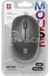 Мышь проводная Defender Datum MS-980 черный, 1000 dpi, USB, кнопки - 3