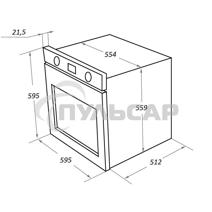 Шкаф духовой электрический Maunfeld EOEFG.566RIB.RT, встраиваемый