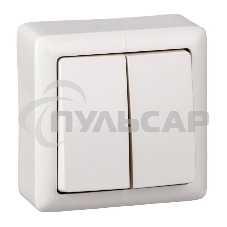 Выключатель 2-кл. ОП Хит 6А IP20 белый SchE VA56-232-B