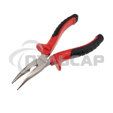 Тонкогубцы изогнутые Rexant 160 мм никелированные, двухкомпонентные рукоятки