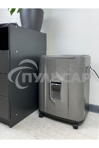 Шредер Heleos АП23-5 серый/серебристый с автоподачей (секр.P-5) фрагменты 145лист. 23лтр. скрепки скобы пл.карты