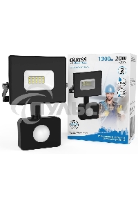 Прожектор светодиодный Gauss LED 20W 1380lm IP65 6500К с датчиком движения