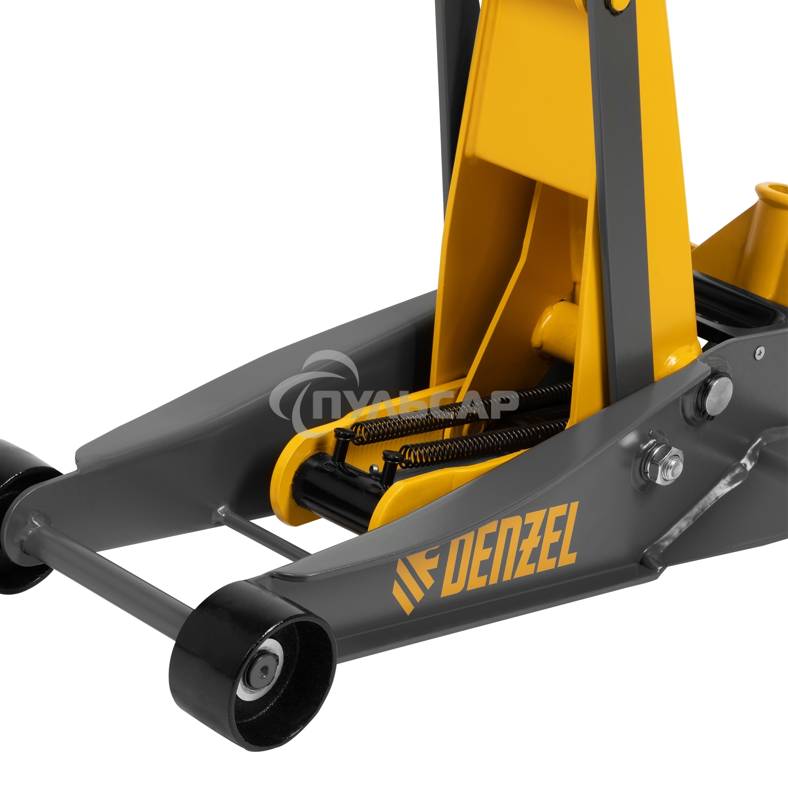 Домкрат гидравлический подкатной Denzel 3 т, 125-470 мм, быстрый подъем, проф. 51260