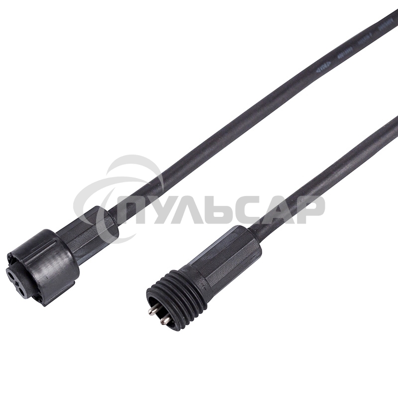 Удлинитель (шнур) Neon-night для светодиодных гирлянд 3м черный ПВХ Professional