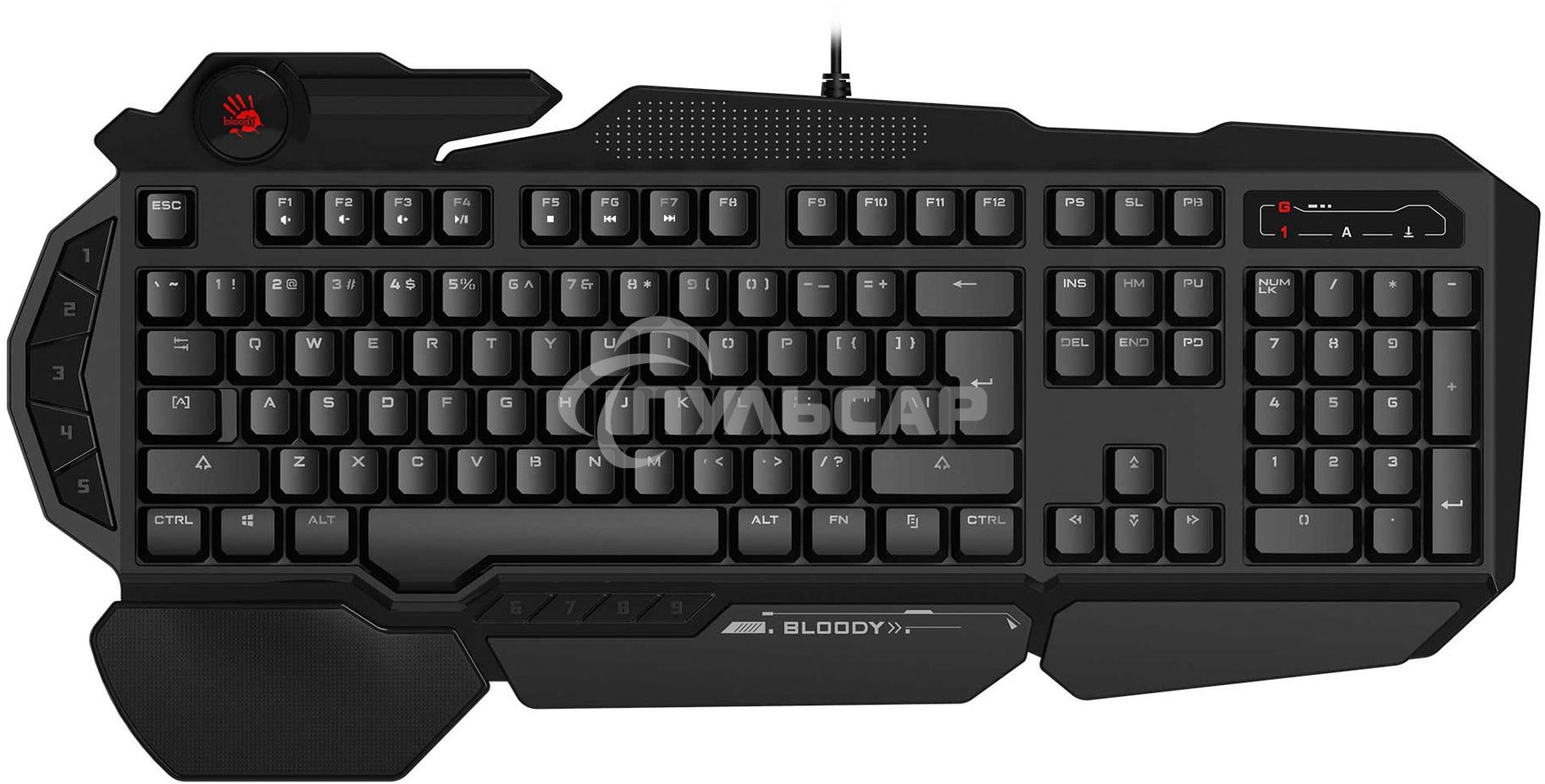 Клавиатура проводная A4Tech Bloody B310N черный USB Multimedia for gamer LED (подставка для запястий) (B310N)