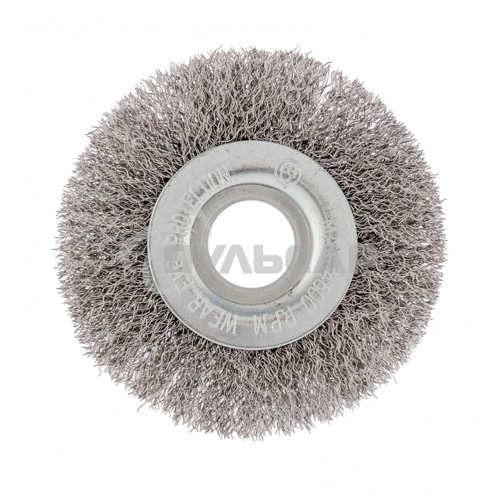 Щетка для УШМ СИБРТЕХ 100 мм, посадка 22,2 мм, плоская, витая проволока 746487