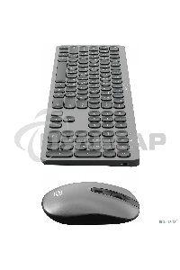 Комплект клавиатура + мышь Оклик 300M клав:серый мышь:серый/черный USB беспроводная slim