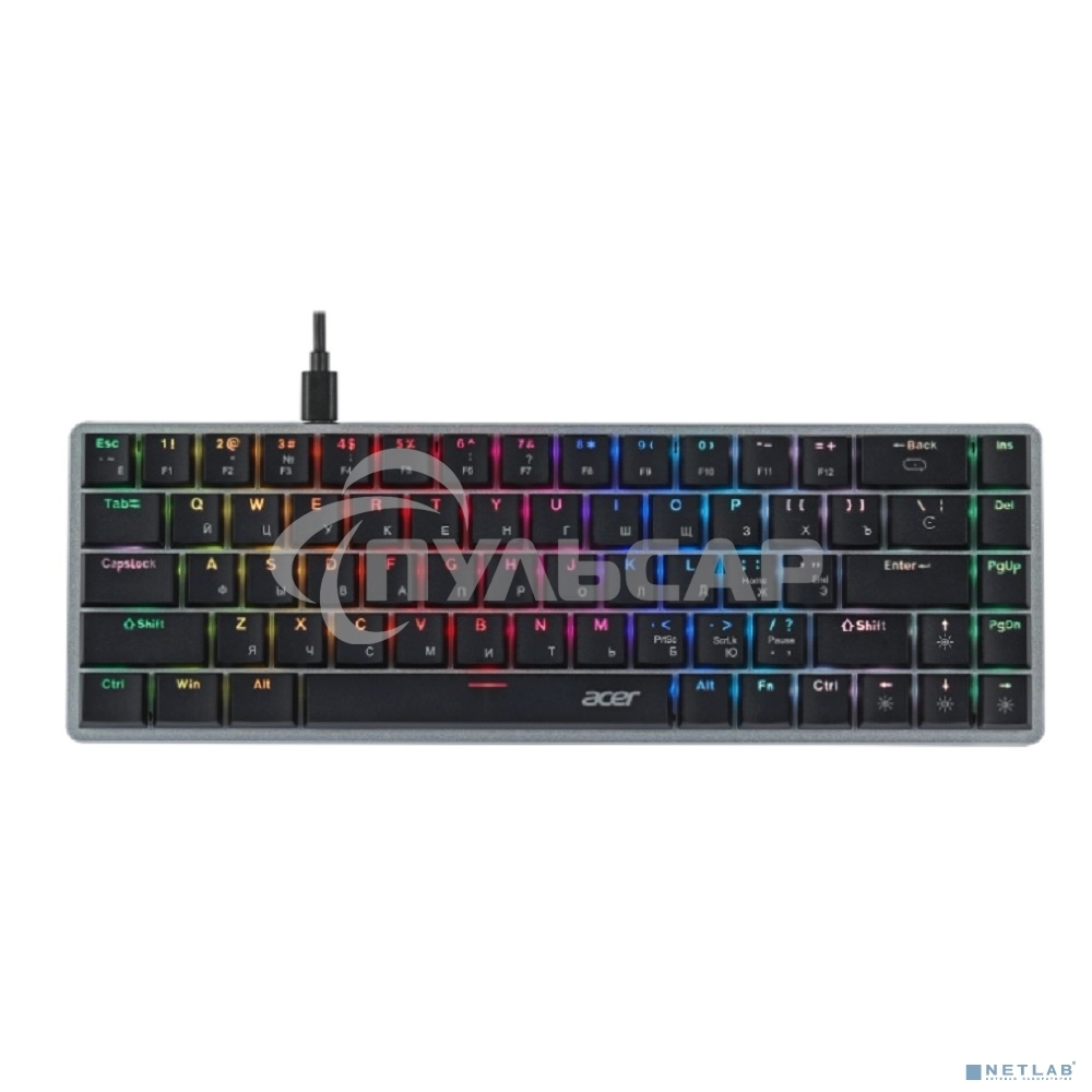 Клавиатура проводная Acer OKW302 (ZL.KBDCC.01C), USB, серебристый