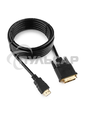 Кабель HDMI-DVI Cablexpert CC-HDMI-DVI-10, 19M/19M, single link, медь, позол.разъемы, экран, 3.0м, черный, пакет