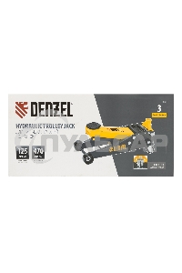 Домкрат гидравлический подкатной Denzel 3 т, 125-470 мм, быстрый подъем, проф. 51260