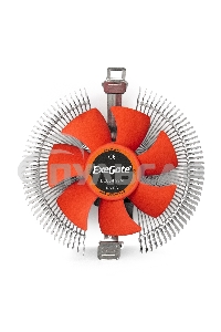 Кулер для процессора ExeGate EE80-PWM серебристый/красный, 90 мм, алюминий, 2400 об/мин, 24 дБ, 4 pin, 65 Вт, 50 мм