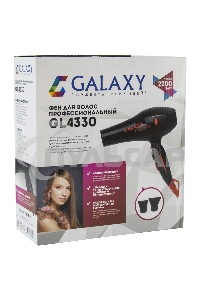 Фен для волос профессиональный Galaxy Line GL 4330, черный,2200 Вт, 2 скорости потока воздуха, 3 температурных режима, функция 