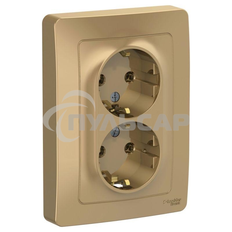 Розетка 2-м СП BLANCA 16А 250В без шторок с заземл. титан SchE BLNRS001024