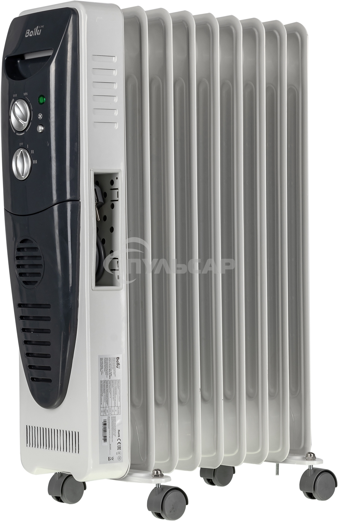 Обогреватель масляный Ballu Turbo BOH/TB- 09FH 2000 (9 секций) белый, 2000 Вт, 28 м2, термостат