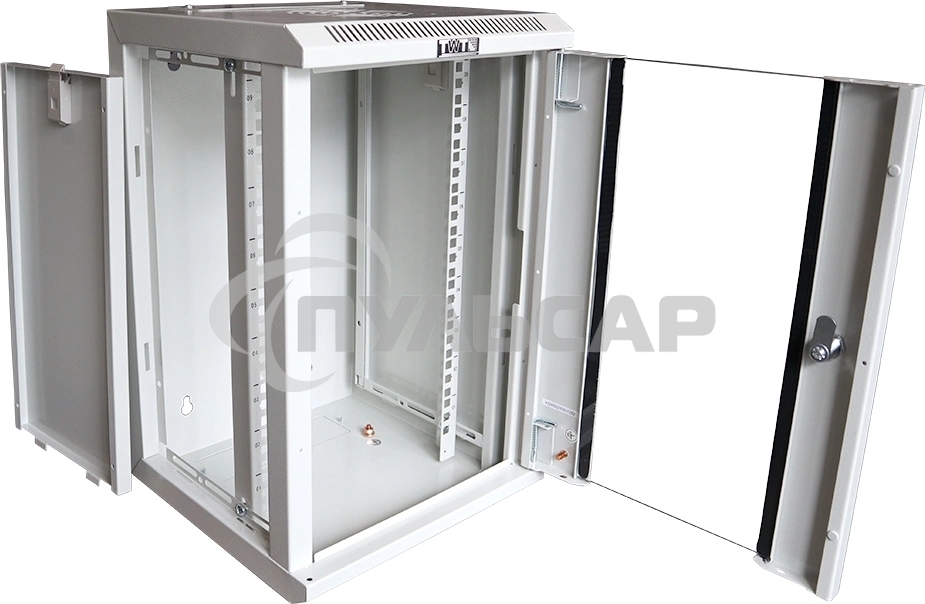 Шкаф коммутационный Lanmaster (TWT-CBW10G-6U-3X3-GY) настенный 6U 312x300мм пер.дв.стекл 30кг серый