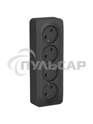 Розетка 4-м ОП BLANCA 16А 250В без шторок без заземл. изол. пласт. антрацит SchE BLNRA000416