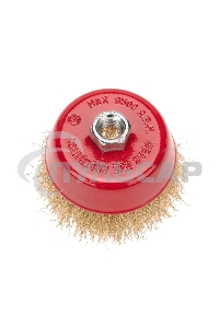 Щетка чашечная для УШМ латунированная проволока 100 мм М14 Kranz