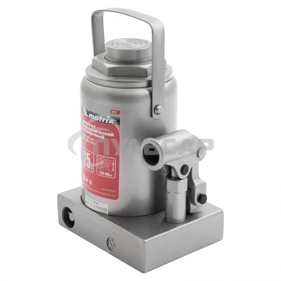 Домкрат Matrix бутылочный 25т h подъема 240–375мм