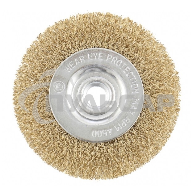 Щетка Matrix для УШМ, 100 мм, М14, плоская, латунированная витая проволока