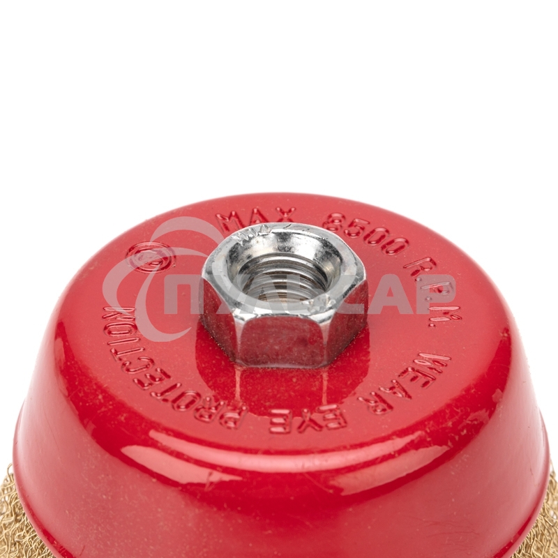 Щетка чашечная для УШМ латунированная проволока 100 мм М14 Kranz