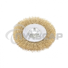 Щетка Matrix для УШМ, 100 мм, М14, плоская, латунированная витая проволока