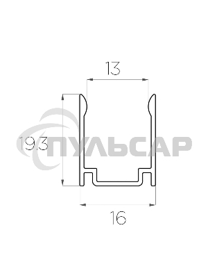 Профиль алюминиевый анодированный для гибкого неона Neon-night 16х16мм, 2м
