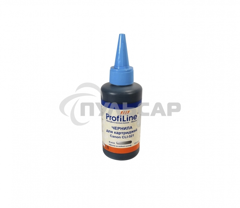 Чернила ProfiLine PL-CLI-521BK для принтеров Canon Pixma Ip3600/IP4600/MP540/MP620/MP630/MP980 черный 100 мл водн