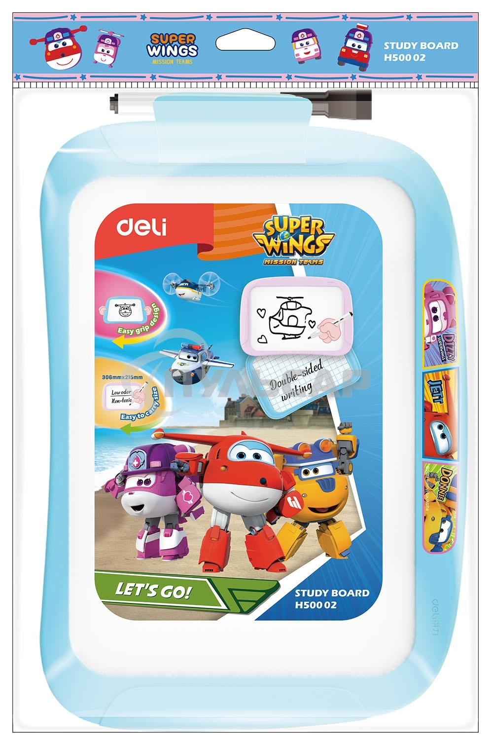 Доска магнитно-маркерная Deli EH50002 Super Wings магнитно-маркерная, лак, синий 20.5x28.6см пластик рама