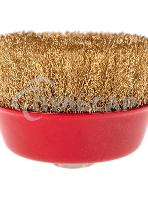 Щетка чашечная для УШМ латунированная проволока 100 мм М14 Kranz